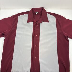 Be Retro Men's Maroon And Grey Bowling Style Shirt Size‎ 2X